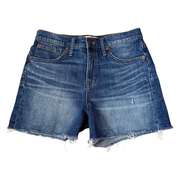 Madewell High Rise Denim Shorts Size 26 Cut Off Medium Wash Summer F7019 - Picture 2 of 6